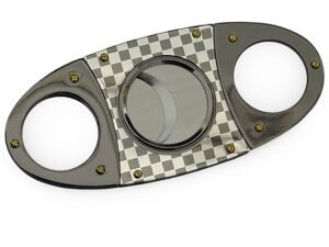 zigarrenabschneider anthrazit silber doppelte klinge 95 x 40 mm