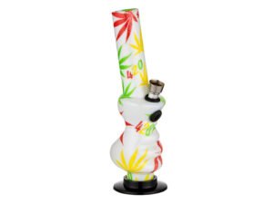 acrylbong hanf bunt weiss leicht gebogen hoehe 20cm