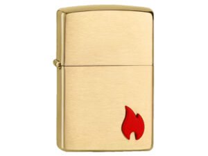 zippo feuerzeug emblem attached brushed brass
