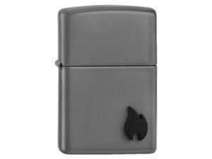 zippo feuerzeug emblem attached flat grey